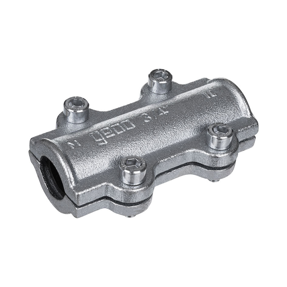 Collier de réparation long de la marque Gebo (Gamme Gebo Clamps) pour tubes en acier