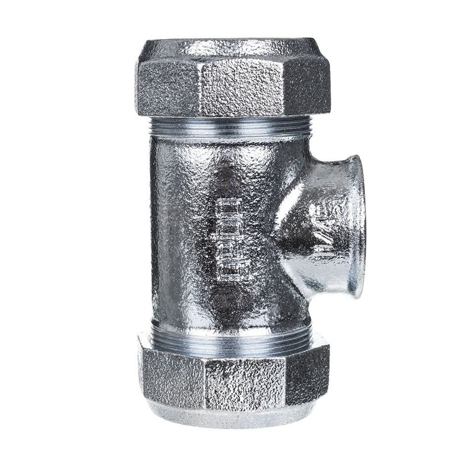 Raccord à compression Gebo Té piquage femelle pour tubes en acier pour les plombiers et les chauffagistes