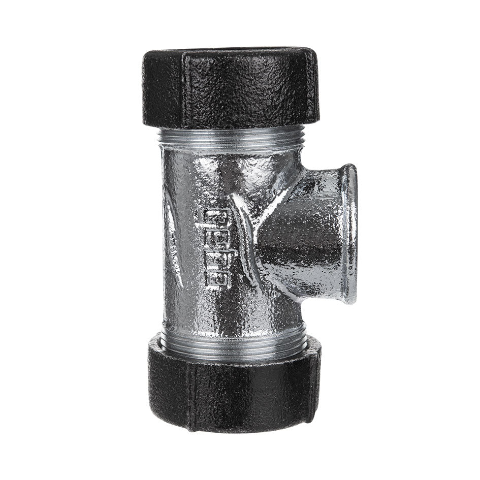 Raccord à compression Gebo Quick Té piquage femelle pour tubes en acier et PE pour les plombiers