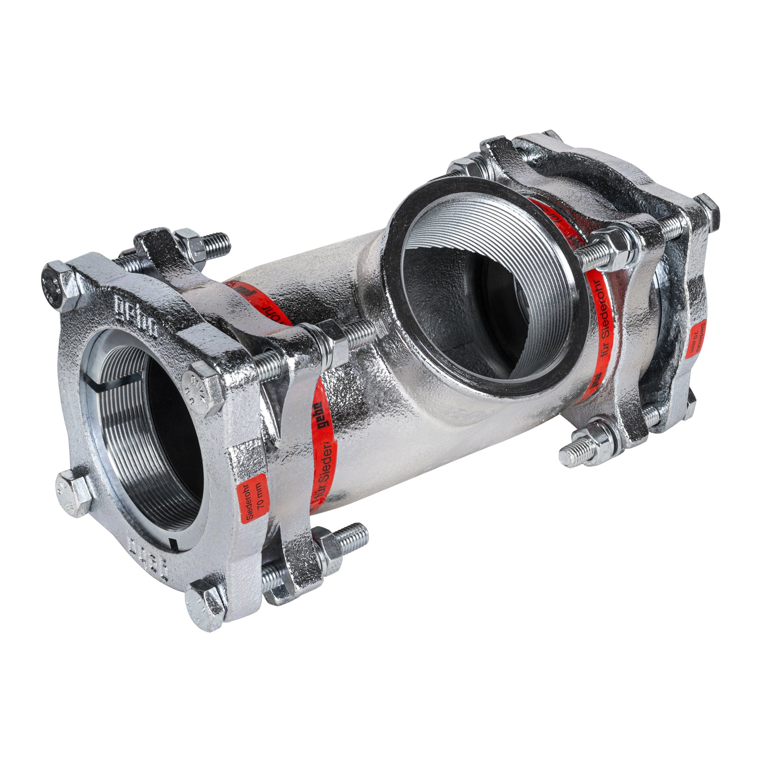 Raccord à compression Gebo Té piquage femelle pour tubes en acier noir