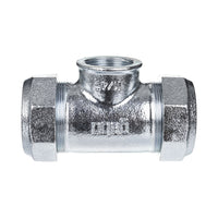 Raccord à compression Gebo Original Té piquage femelle pour tubes en acier pour l'air comprimé et l'eau de chauffage